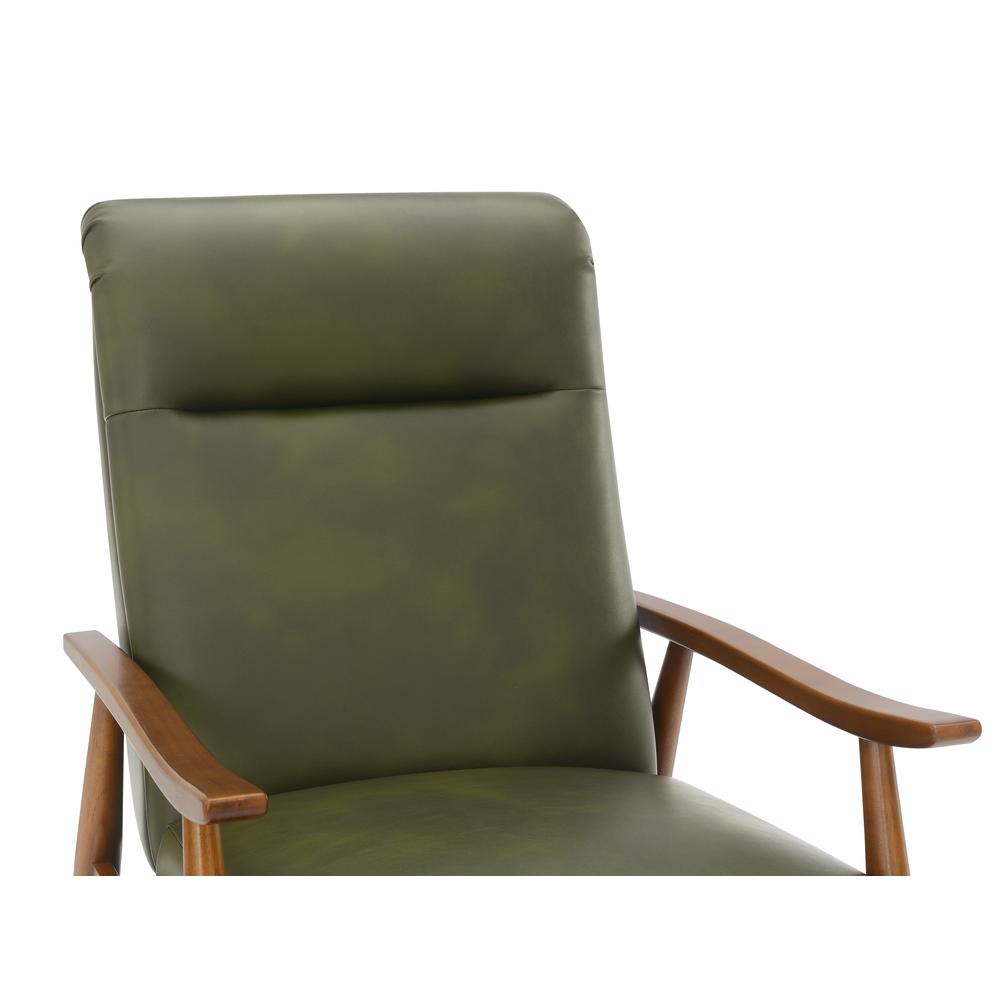 Solaris Wood Arm Push Back Recliner - Fern Green. Picture 7