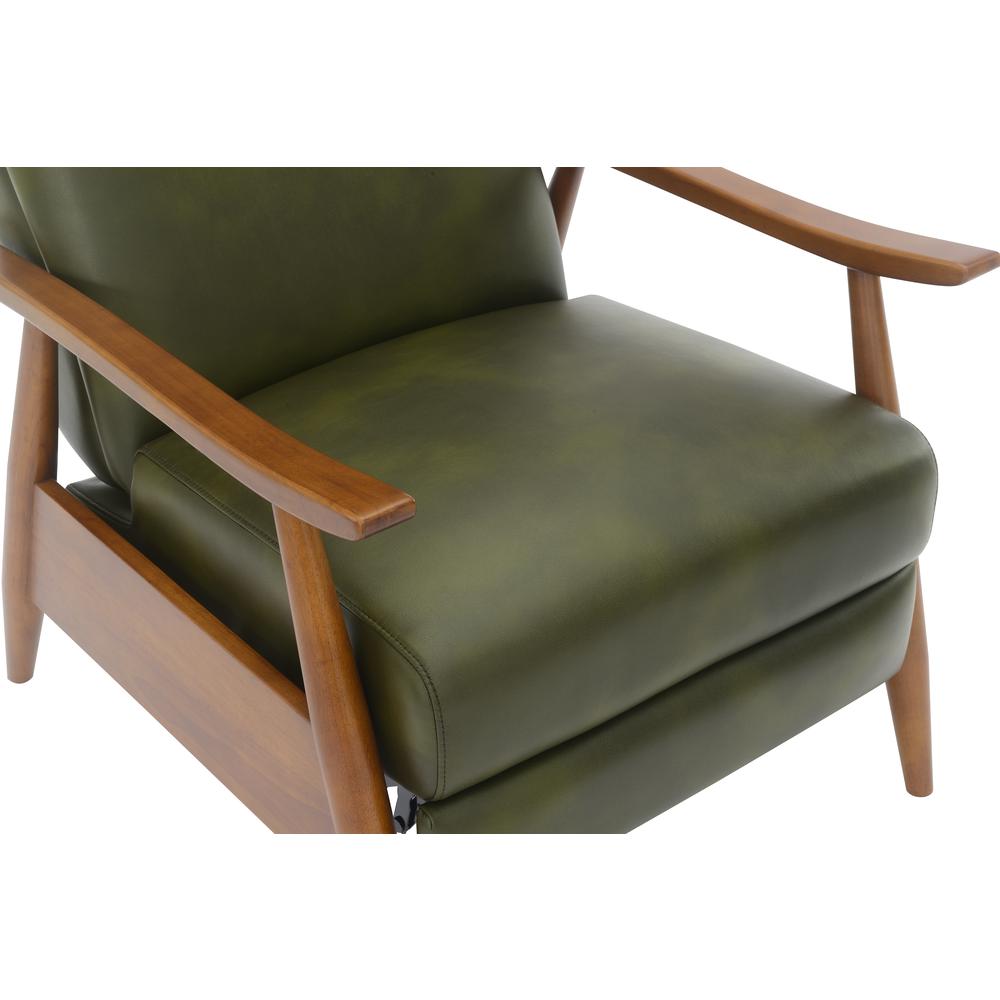 Solaris Wood Arm Push Back Recliner - Fern Green. Picture 10