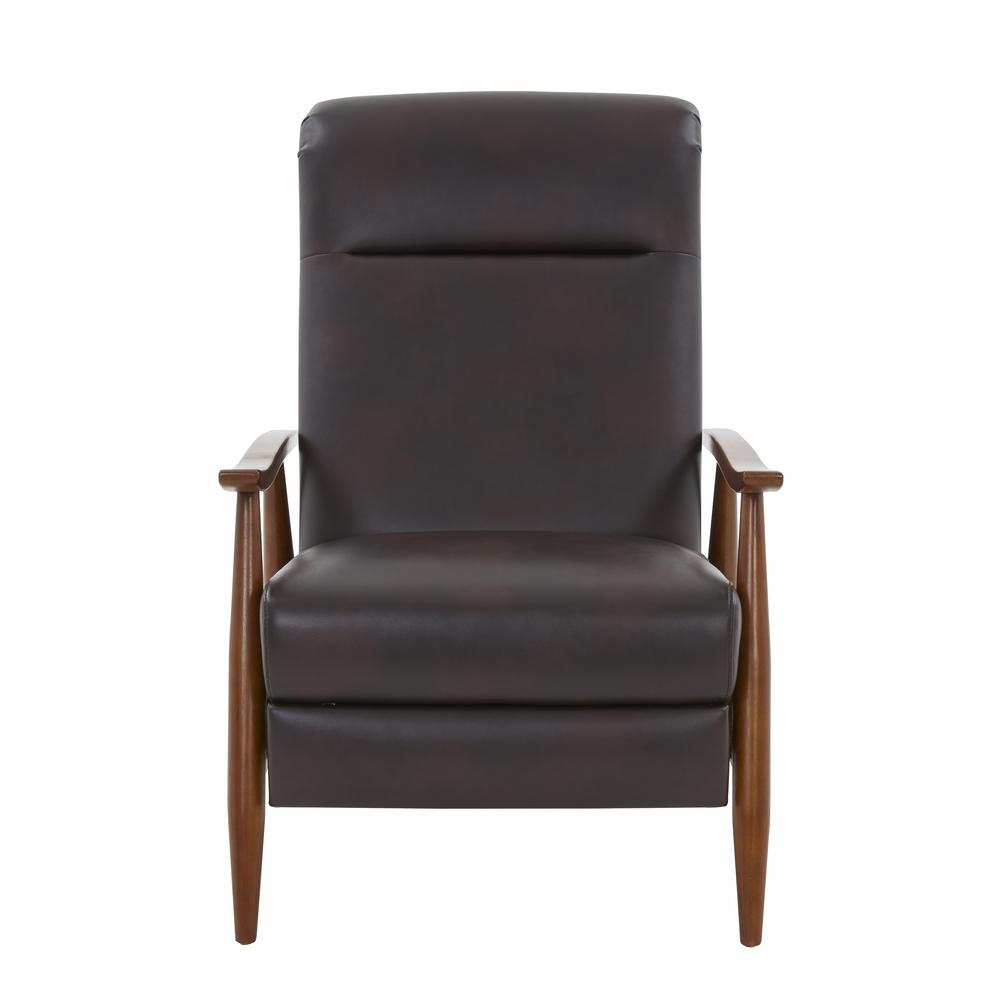 Solaris Wood Arm Push Back Recliner - Burnished Brown. Picture 6