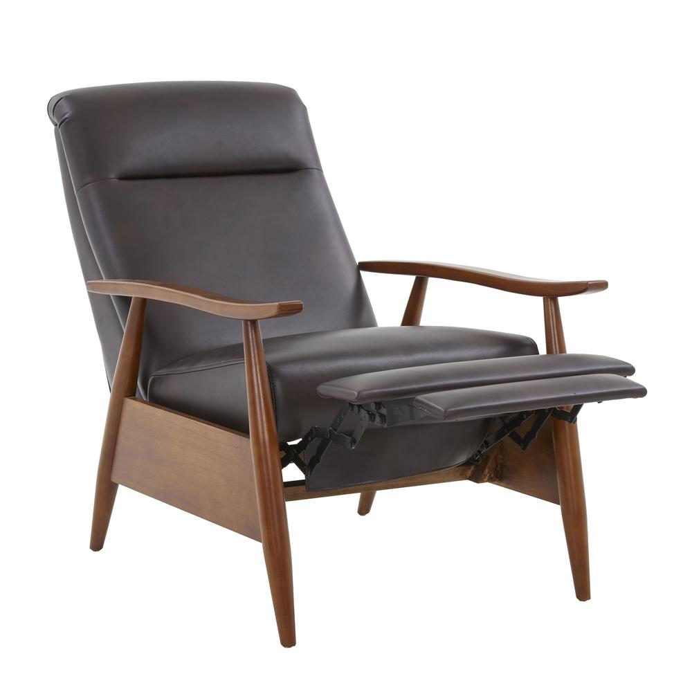 Solaris Wood Arm Push Back Recliner - Burnished Brown. Picture 9