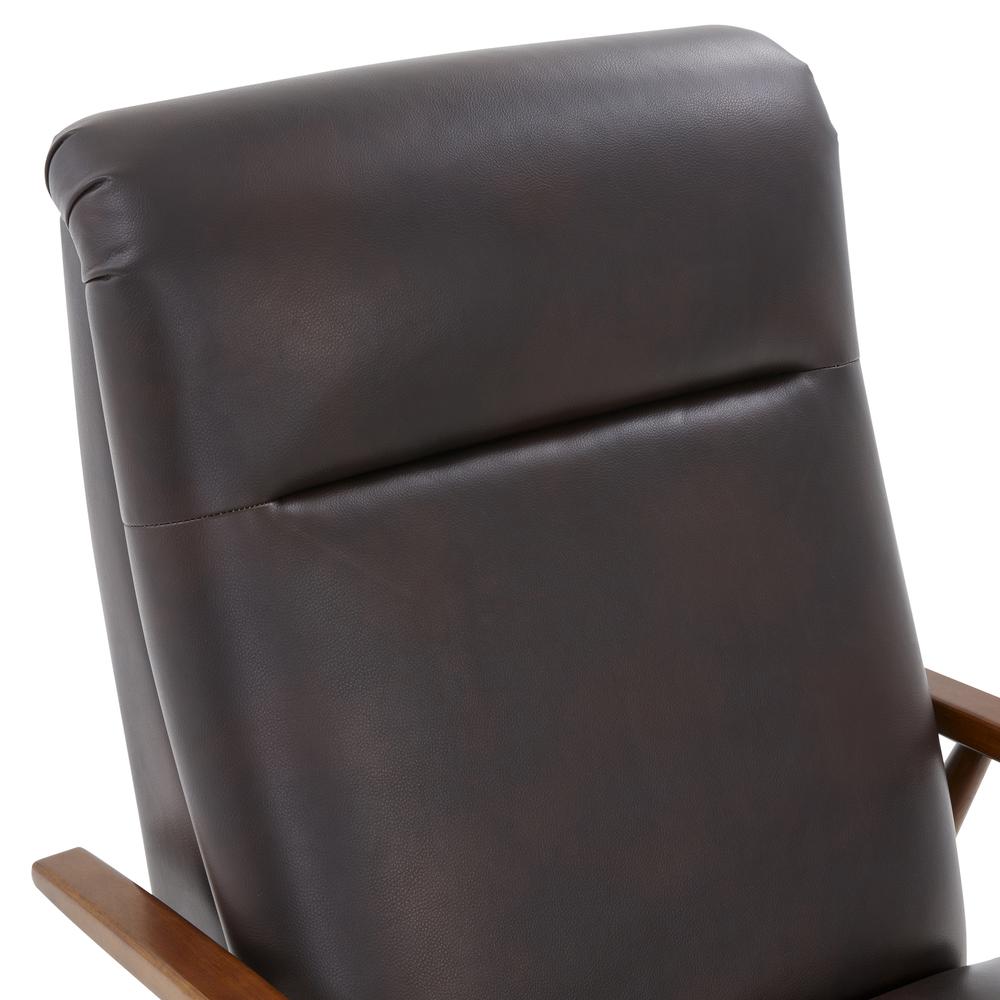 Solaris Wood Arm Push Back Recliner - Burnished Brown. Picture 14