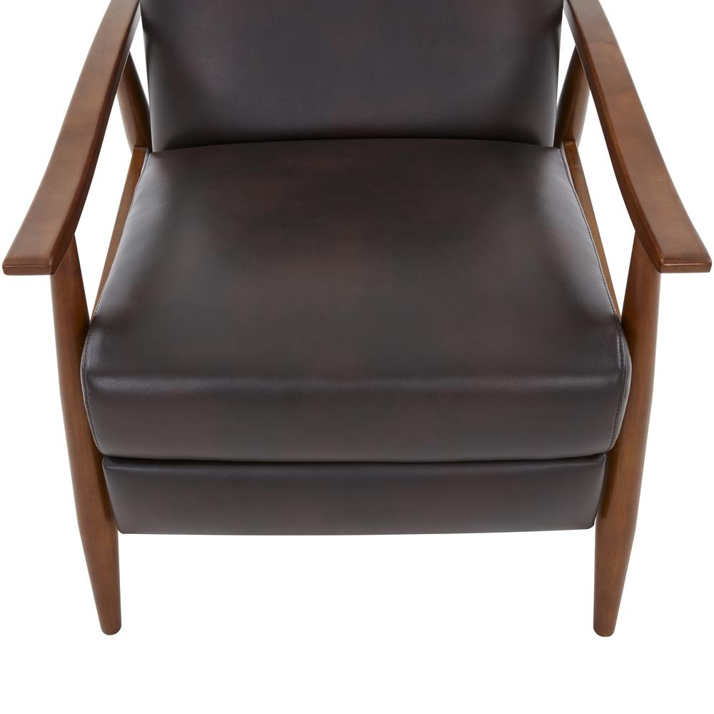 Solaris Wood Arm Push Back Recliner - Burnished Brown. Picture 16