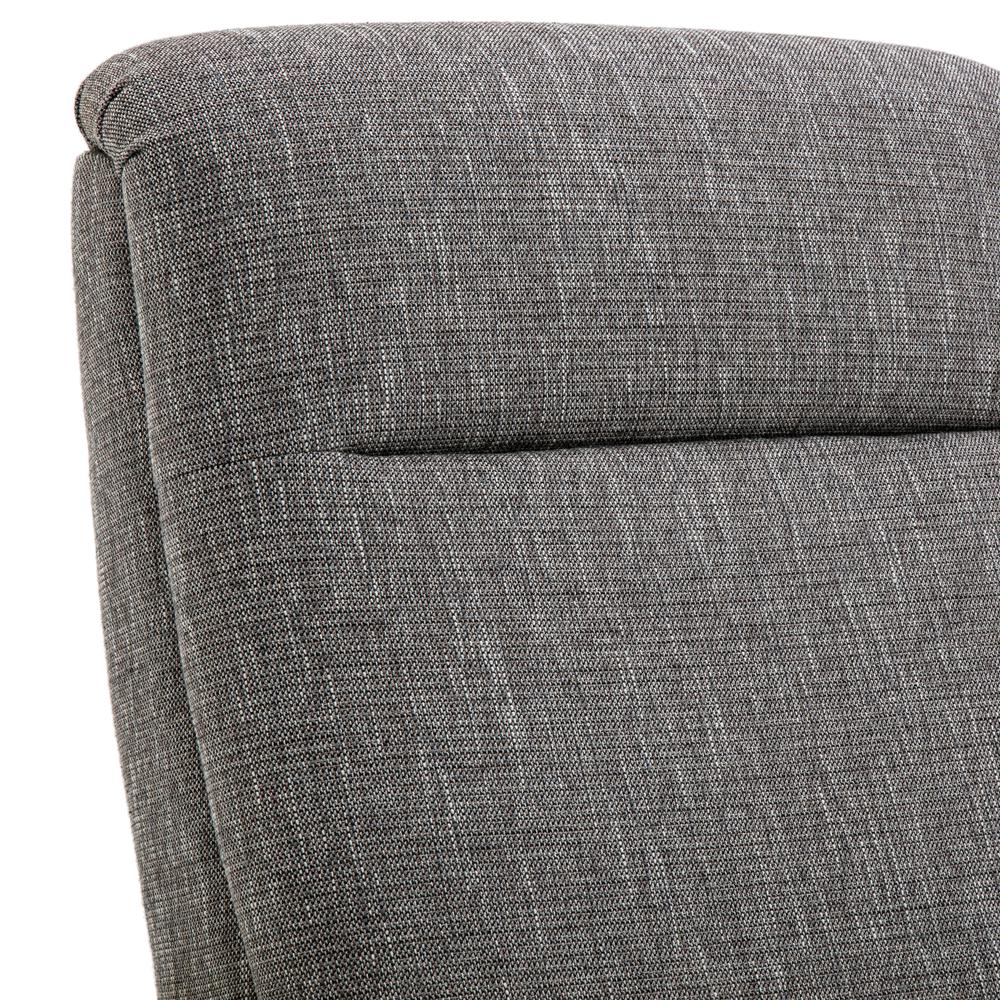 Terni Wood Arm Push Back Recliner in Performance Fabric - Ashen Grey. Picture 6