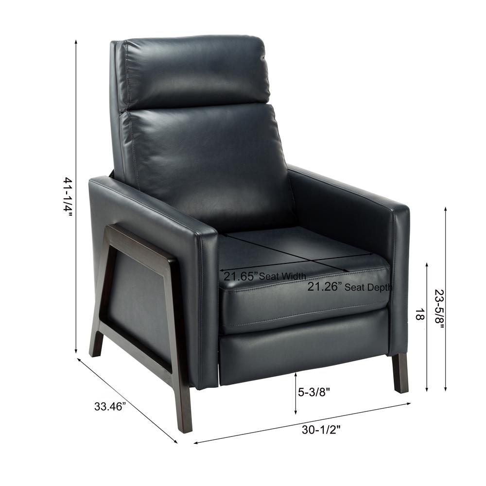 Maxton Push Back Recliner - Midnight Blue. Picture 2