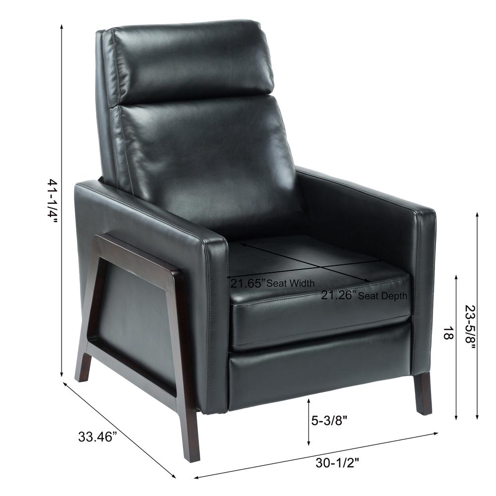 Maxton Push Back Recliner - Black. Picture 2