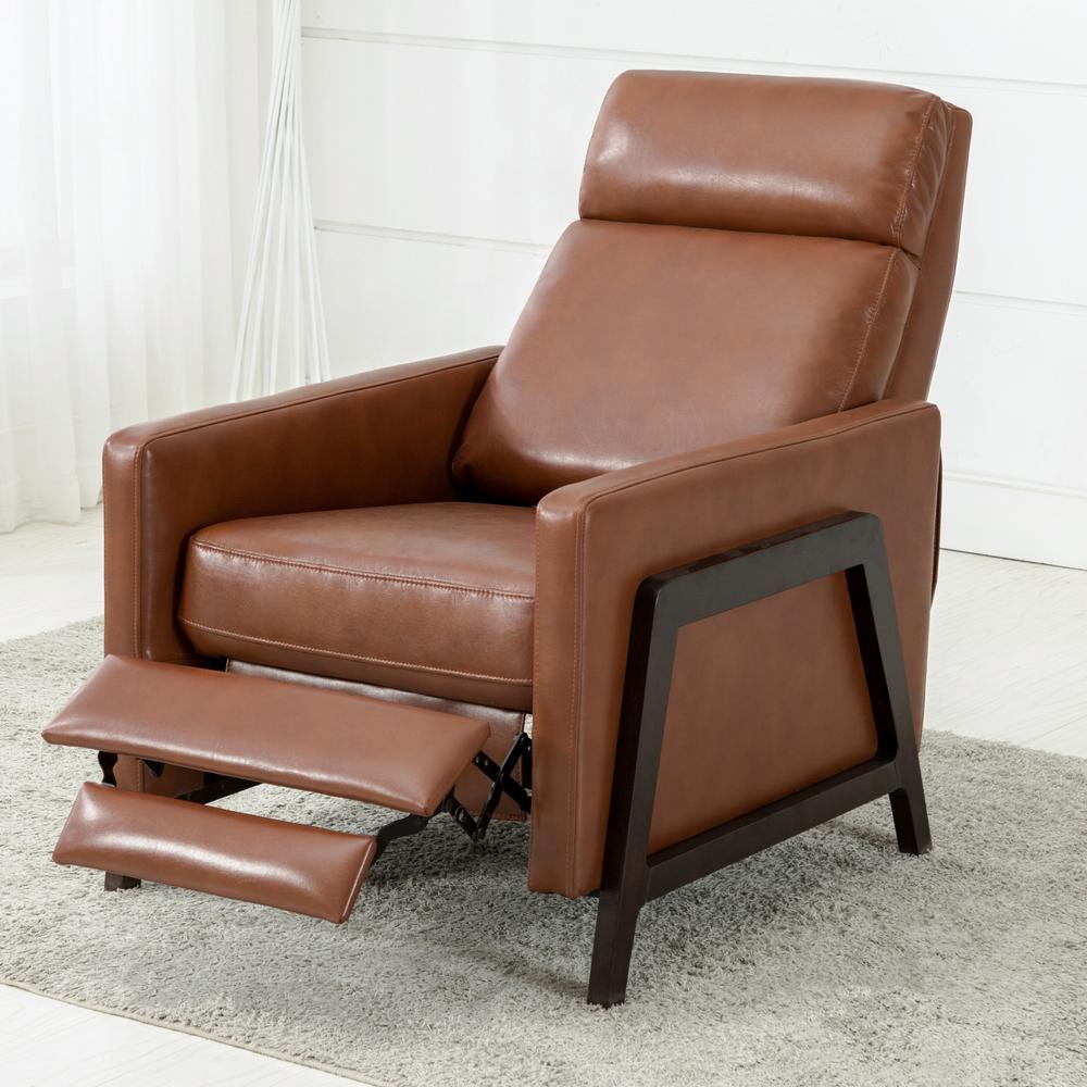 Maxton Push Back Recliner -Caramel. Picture 7