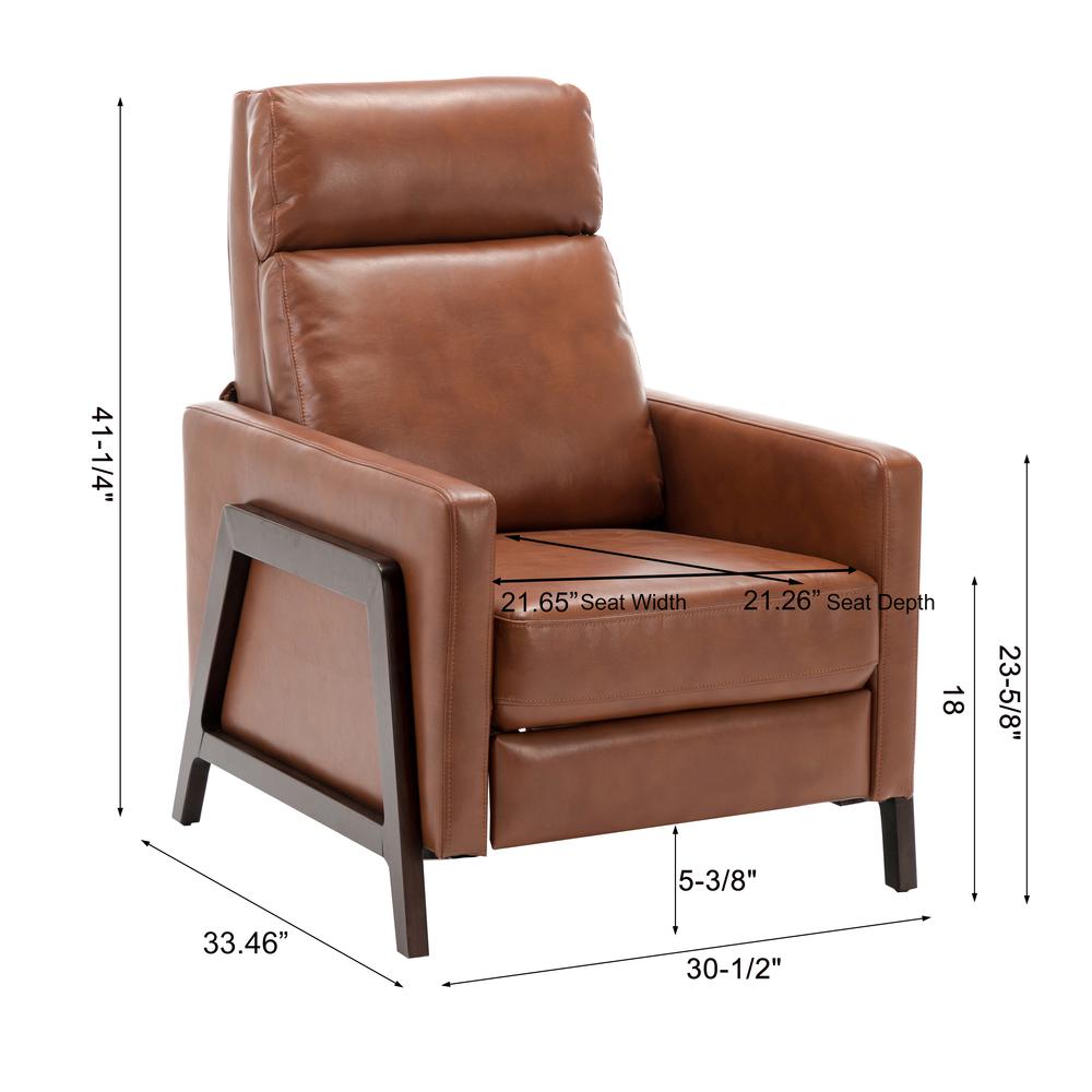 Maxton Push Back Recliner -Caramel. Picture 2