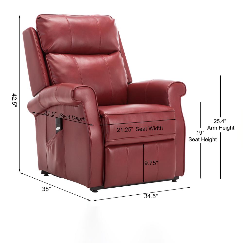 Lehman Red Traditional Lift Chair. Picture 2