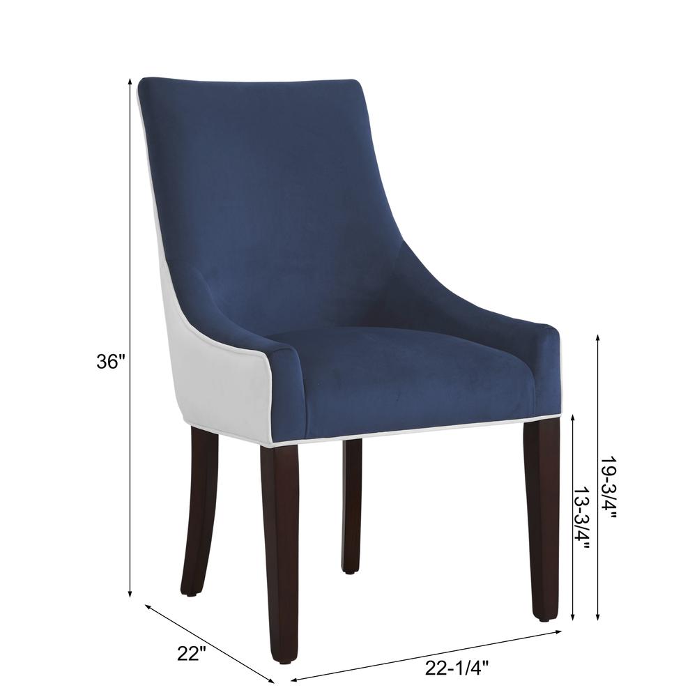 Jolie Upholstered Dining Chair -Navy Blue. Picture 4