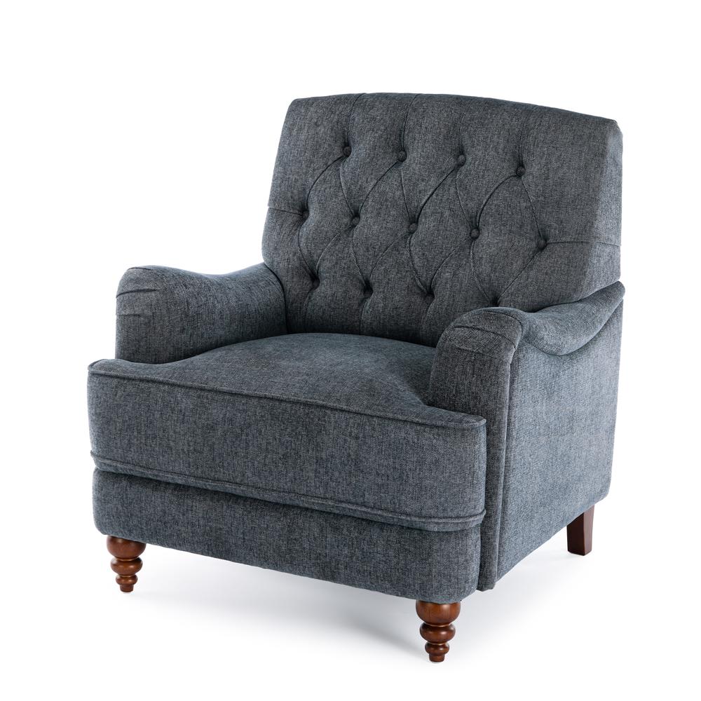 Bingham Tufted Arm Chair - Navy. Picture 4
