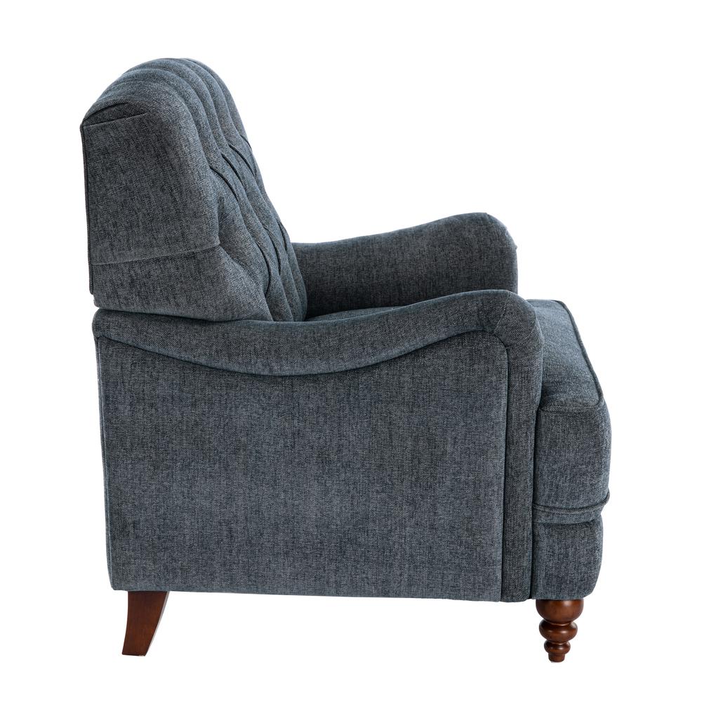 Bingham Tufted Arm Chair - Navy. Picture 6