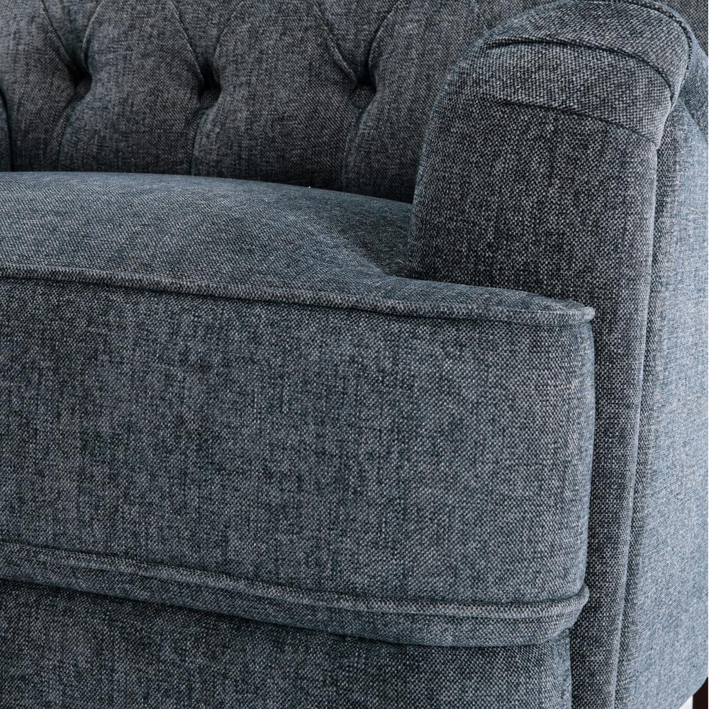 Bingham Tufted Arm Chair - Navy. Picture 10