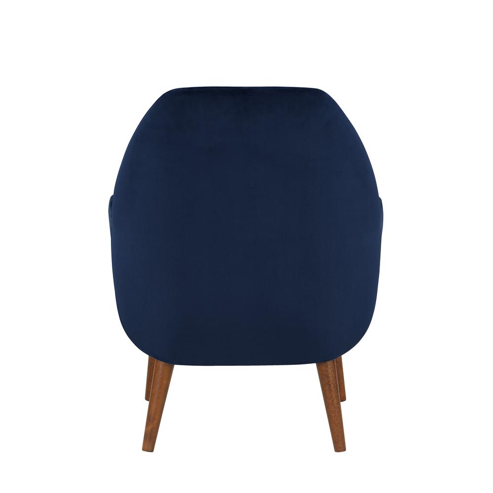Accera Mid-Century Navy Blue Velvet Arm Chair. Picture 5