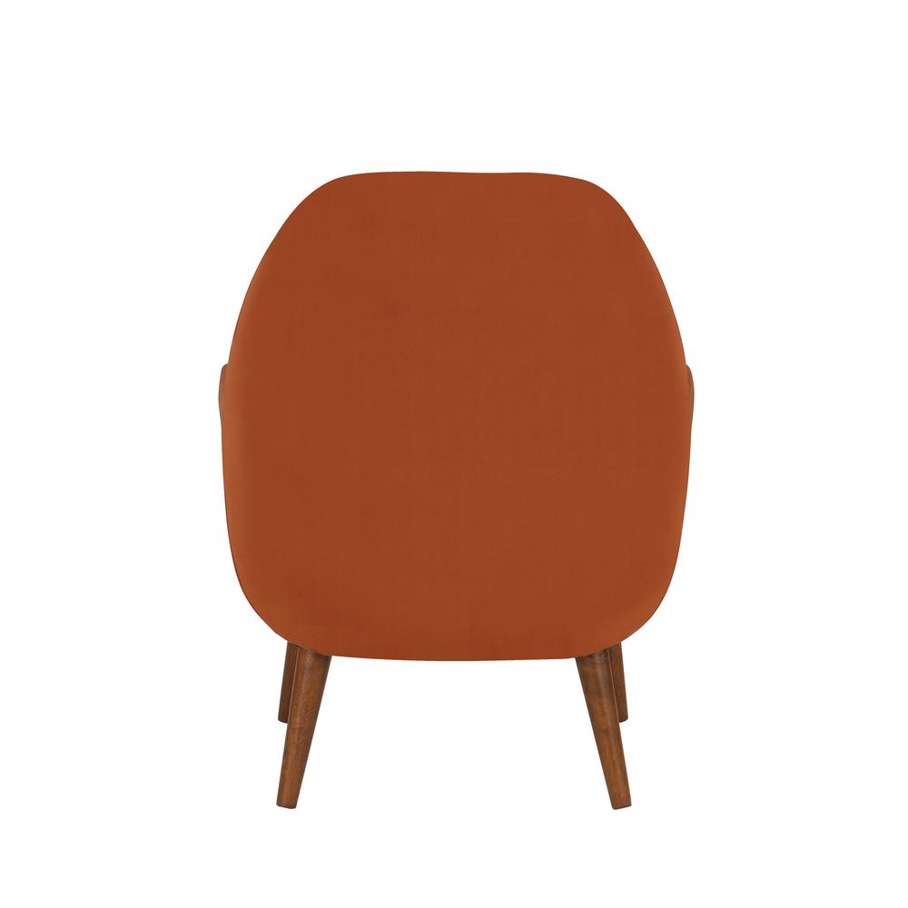 Accera Mid-Century Burnt Orange Velvet Arm Chair. Picture 5