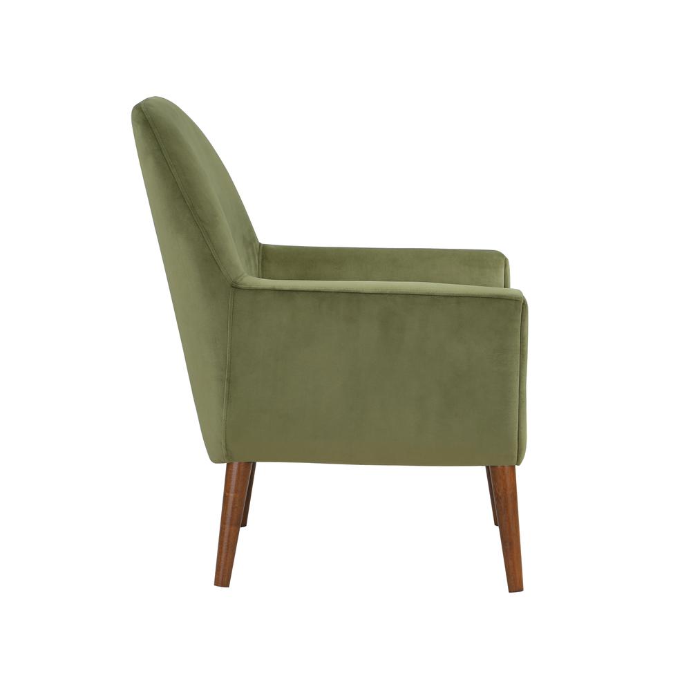 Accera Mid-Century Green Velvet Arm Chair. Picture 3