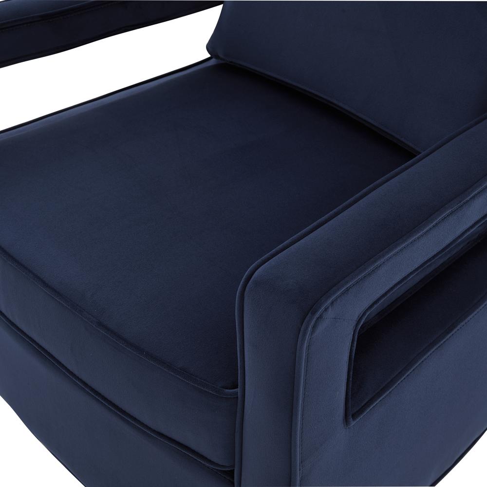 Questa Navy Blue Velvet Accent Arm Chair. Picture 3