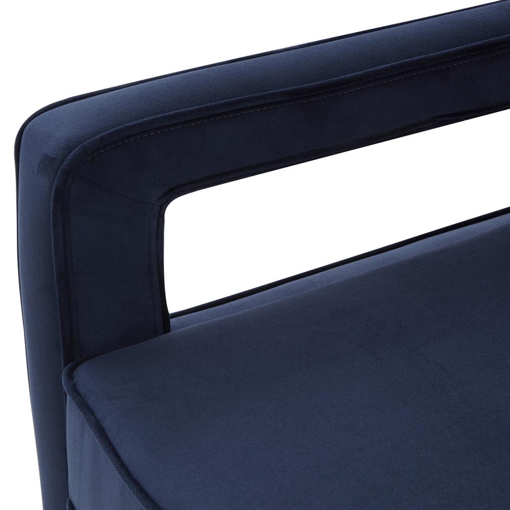 Questa Navy Blue Velvet Accent Arm Chair. Picture 4