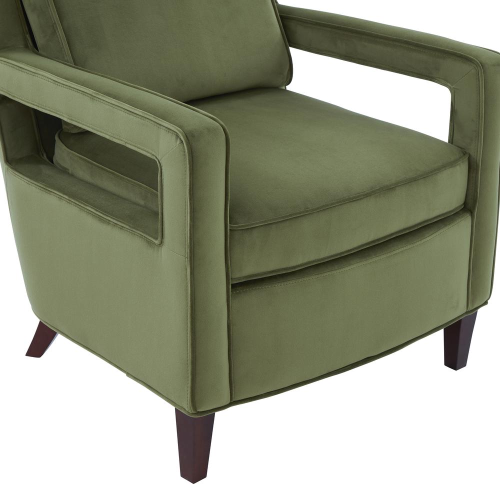 Questa Green Velvet Accent Arm Chair. Picture 10