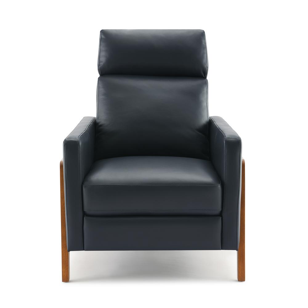 Reed Leather Push Back Recliner - Midnight Blue. Picture 2