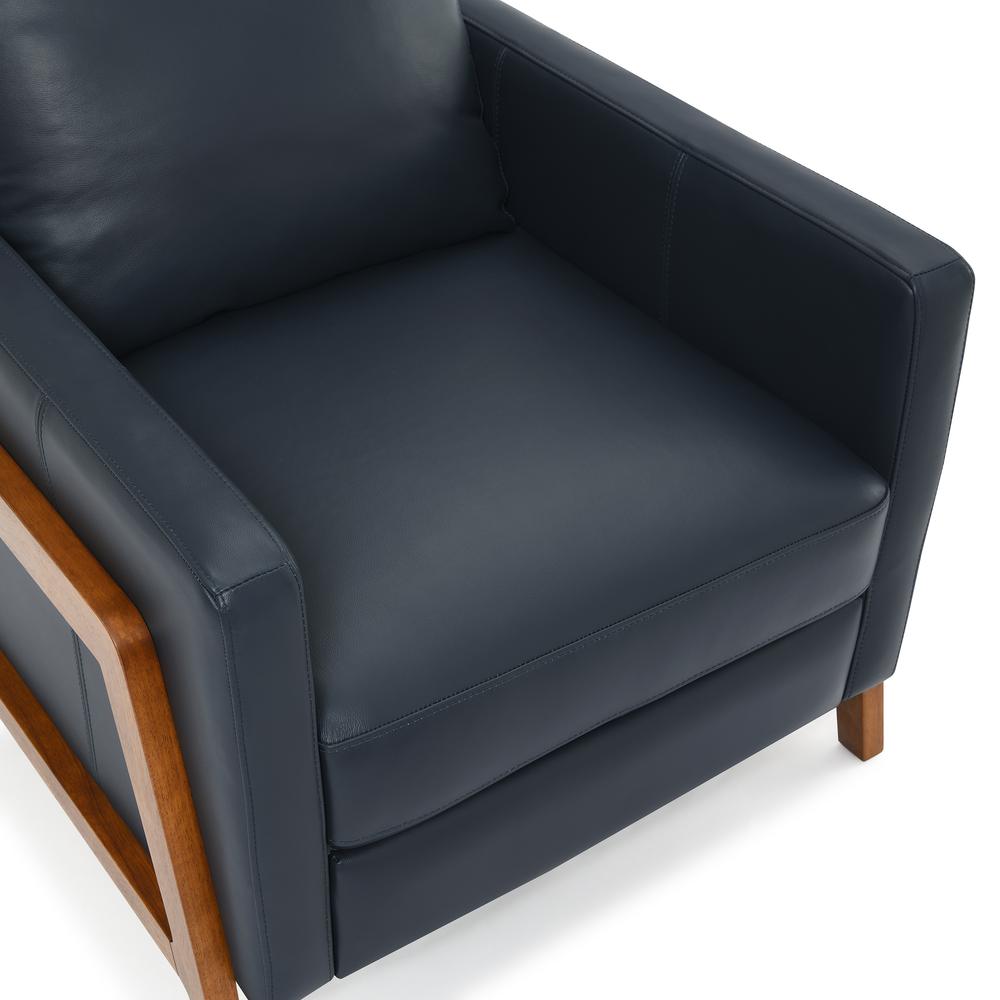Reed Leather Push Back Recliner - Midnight Blue. Picture 11
