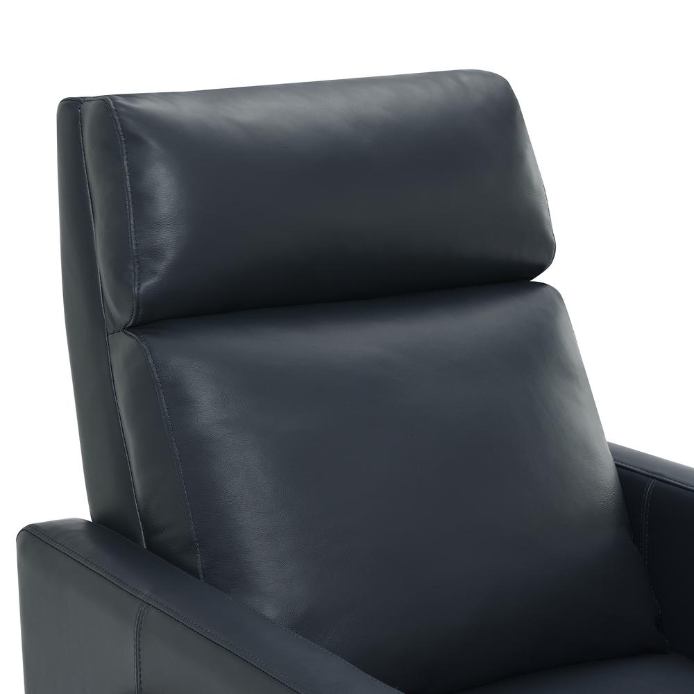 Reed Leather Push Back Recliner - Midnight Blue. Picture 12