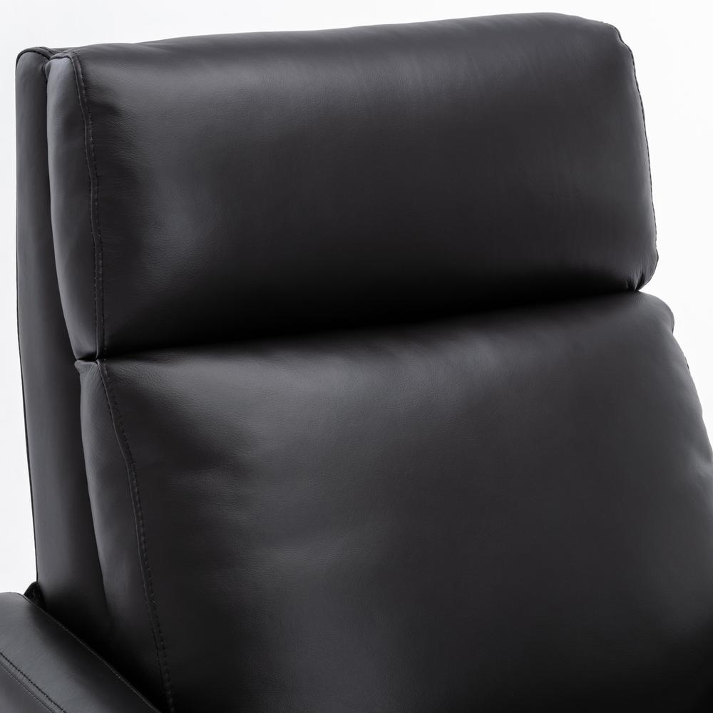 Reed Leather Push Back Recliner - Black. Picture 6