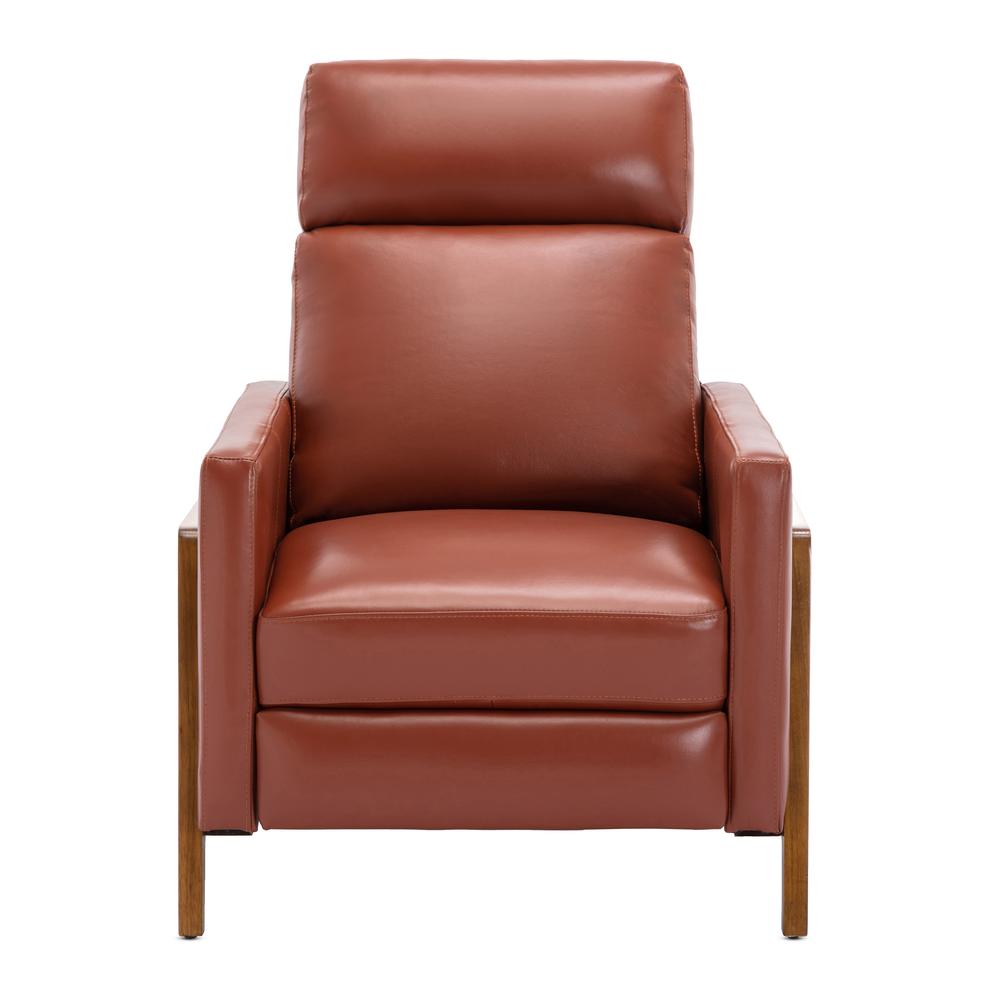 Reed Leather Push Back Recliner - Caramel. Picture 4