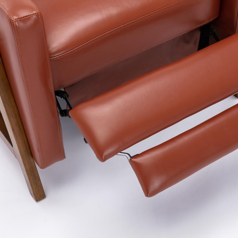Reed Leather Push Back Recliner - Caramel. Picture 10