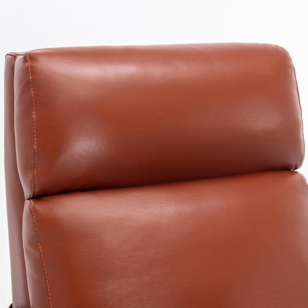 Reed Leather Push Back Recliner - Caramel. Picture 6