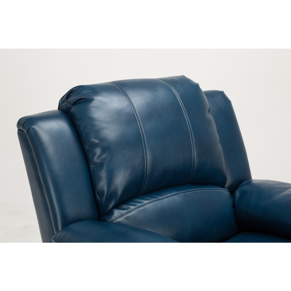Clifton Navy Blue Leather Gel Glider Rocker Recliner. Picture 6