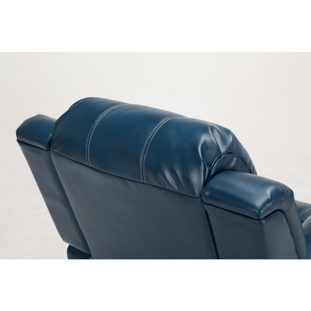 Clifton Navy Blue Leather Gel Glider Rocker Recliner. Picture 10