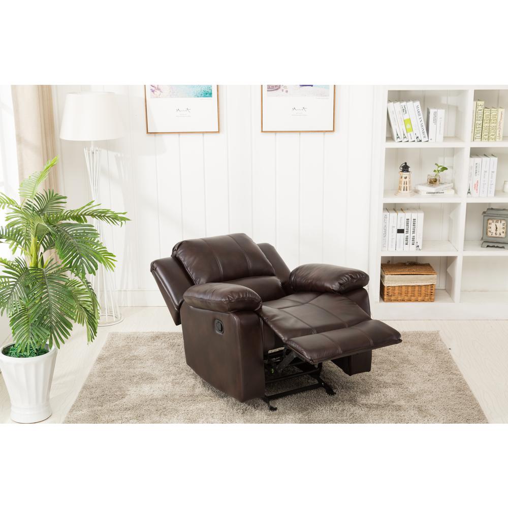 Clifton Burnished Brown Leather Gel Recliner. Picture 4