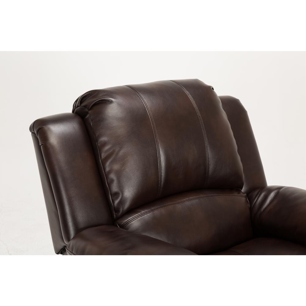 Clifton Burnished Brown Leather Gel Recliner. Picture 5