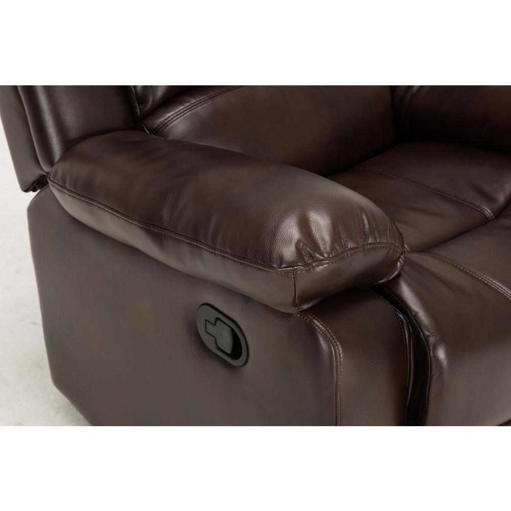 Clifton Burnished Brown Leather Gel Recliner. Picture 6