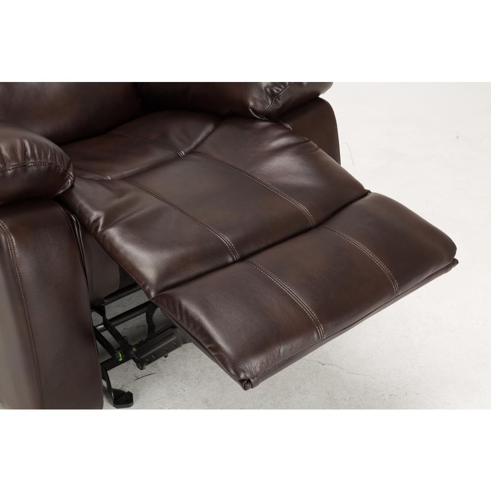 Clifton Burnished Brown Leather Gel Recliner. Picture 8