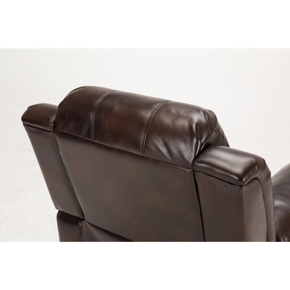 Clifton Burnished Brown Leather Gel Recliner. Picture 9
