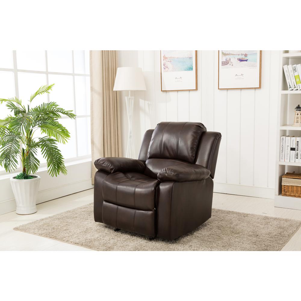 Clifton Burnished Brown Leather Gel Recliner. Picture 11