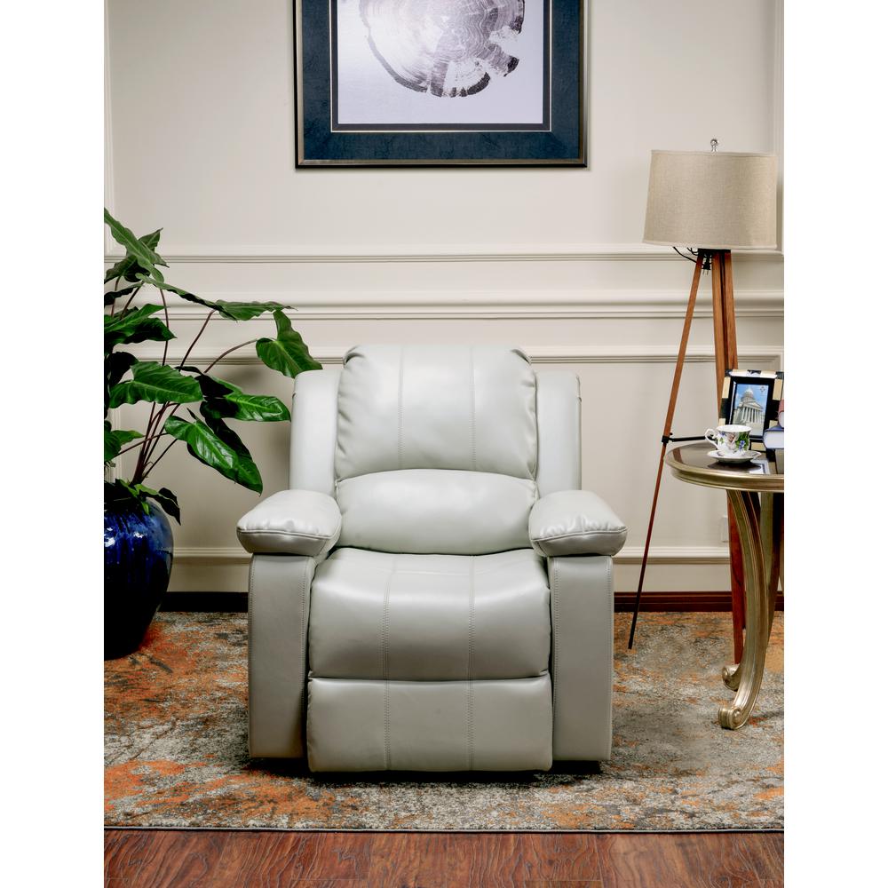 Clifton Ivory Leather Gel Glider Rocker Recliner. Picture 4