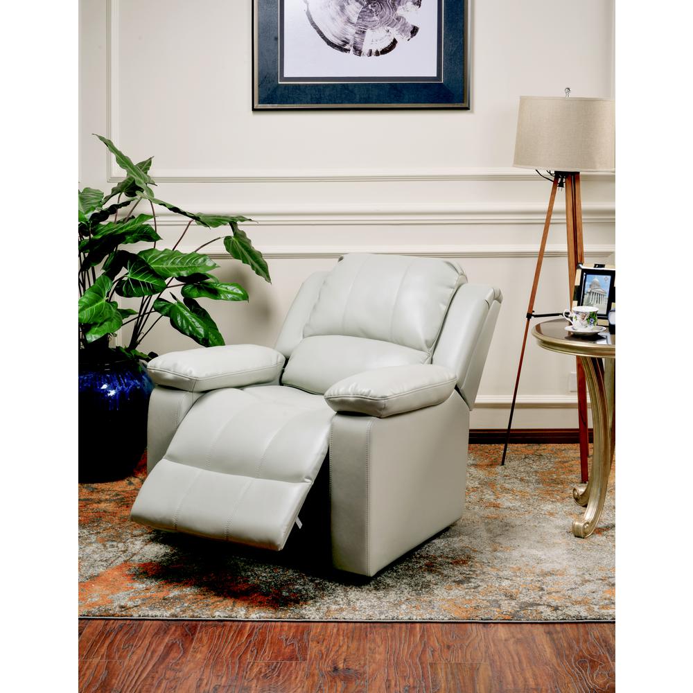 Clifton Ivory Leather Gel Glider Rocker Recliner. Picture 3