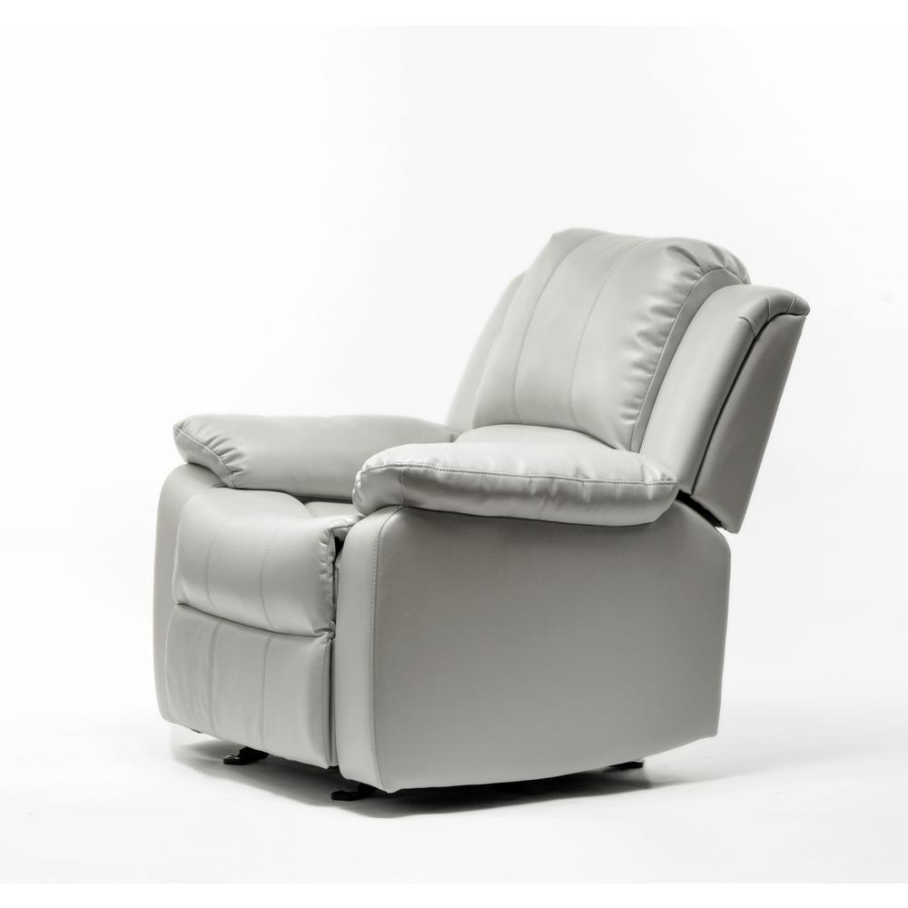 Clifton Ivory Leather Gel Glider Rocker Recliner. Picture 1