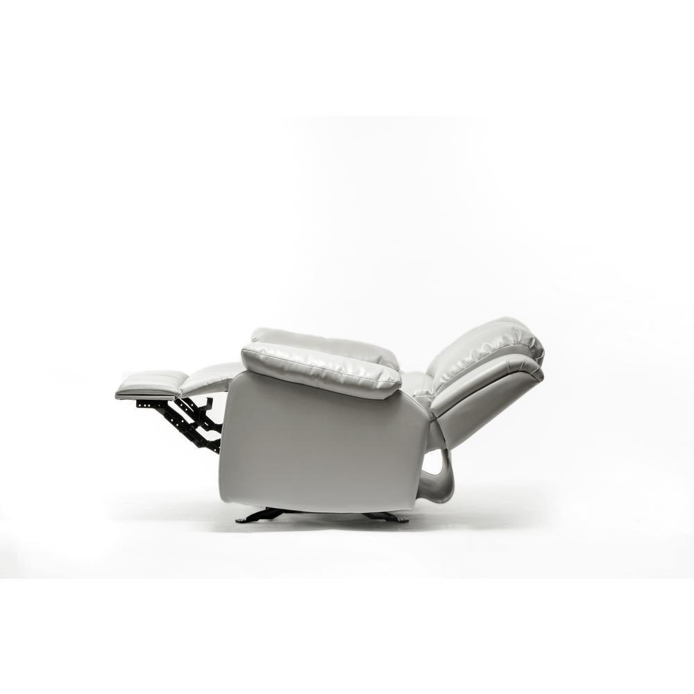 Clifton Ivory Leather Gel Glider Rocker Recliner. Picture 6