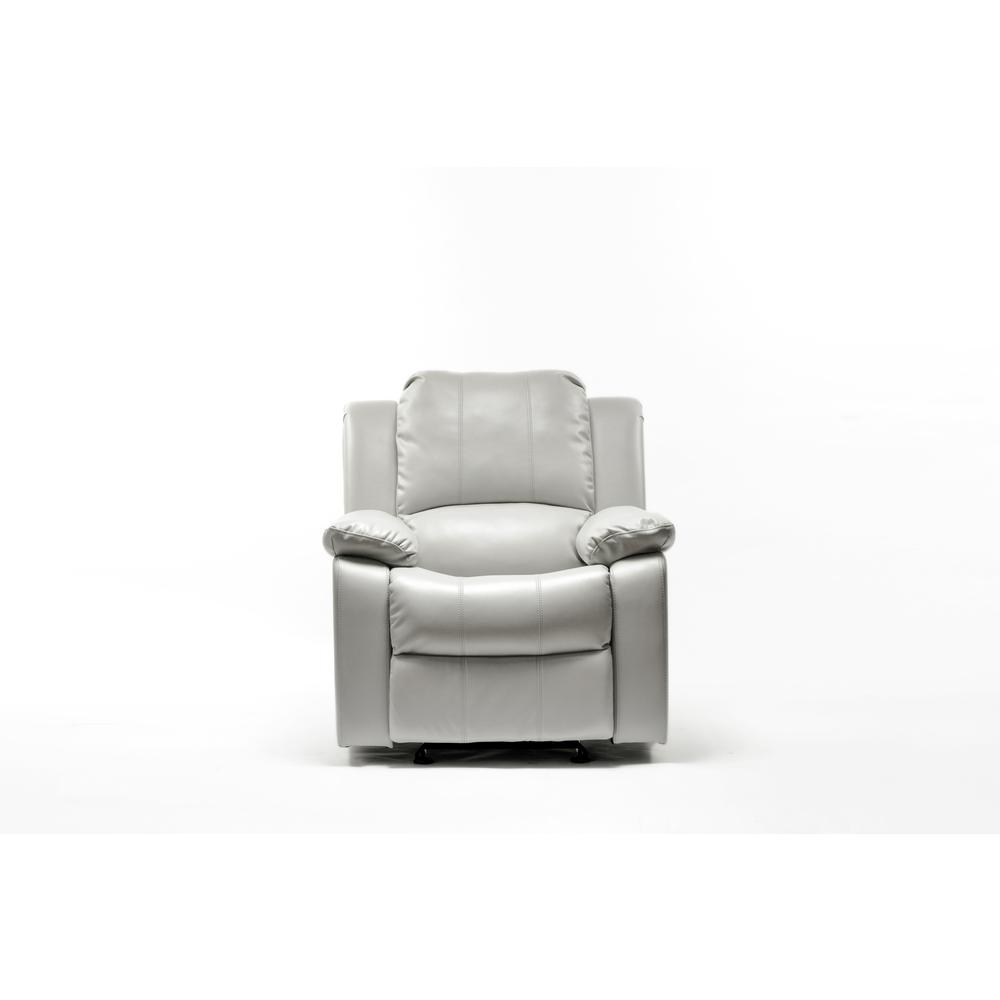 Clifton Ivory Leather Gel Glider Rocker Recliner. Picture 7