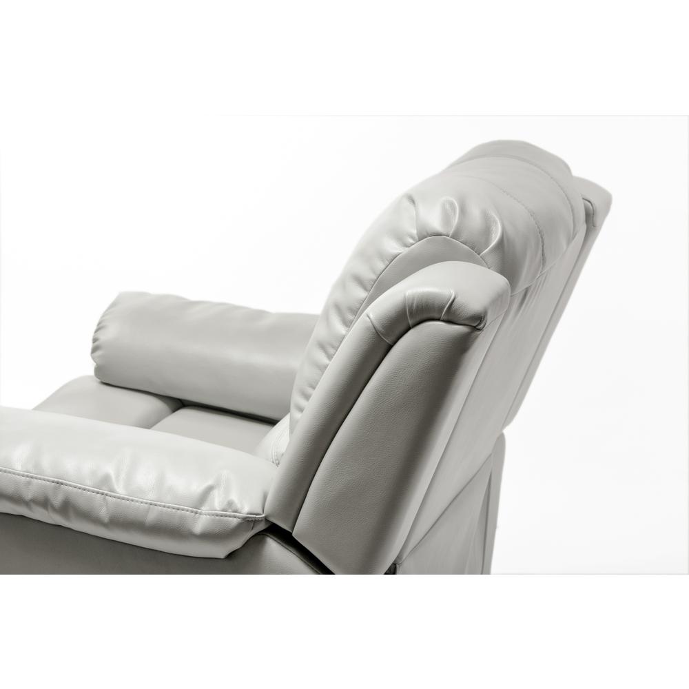 Clifton Ivory Leather Gel Glider Rocker Recliner. Picture 8