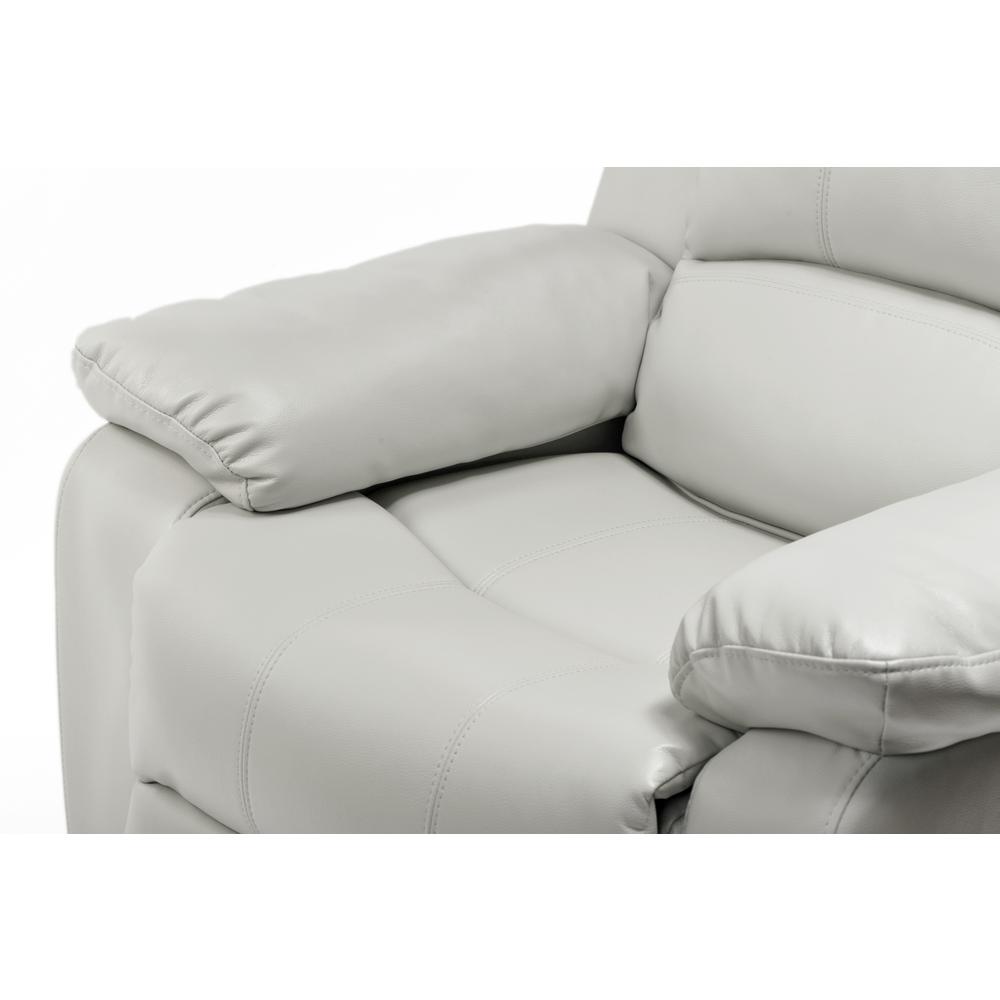 Clifton Ivory Leather Gel Glider Rocker Recliner. Picture 9