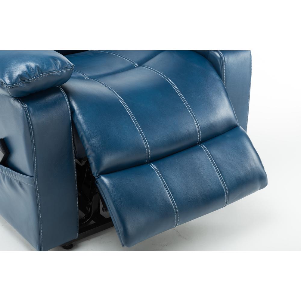 Spence Navy Blue Leather Gel Lift Chair. Picture 7