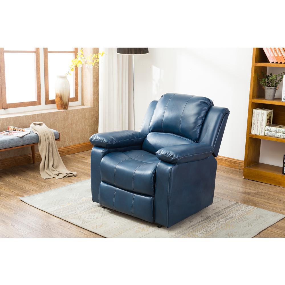 Spence Navy Blue Leather Gel Lift Chair. Picture 8