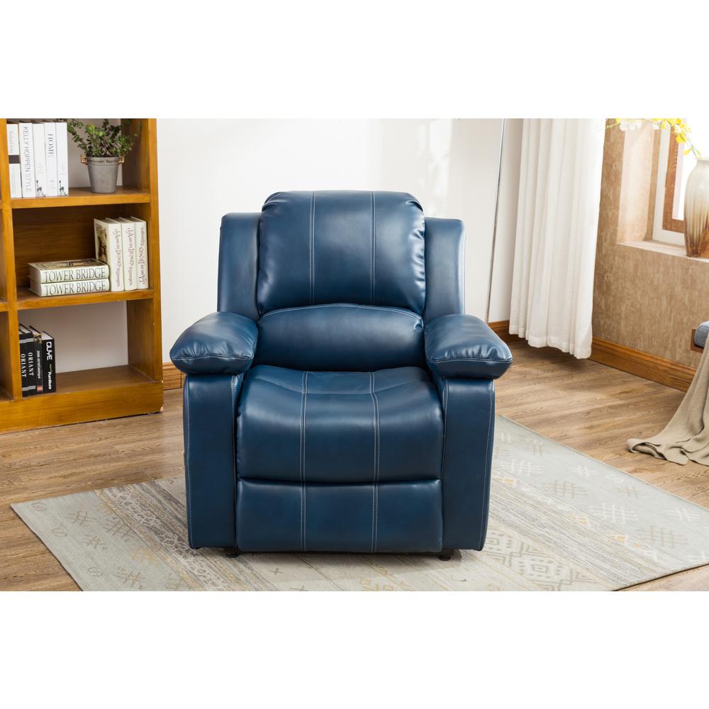 Spence Navy Blue Leather Gel Lift Chair. Picture 9