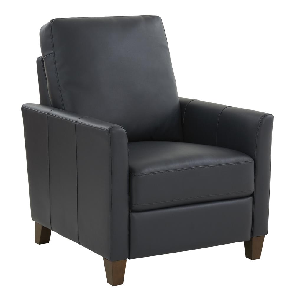 Penny Midnight Blue Faux Leather Modern Recliner. Picture 1