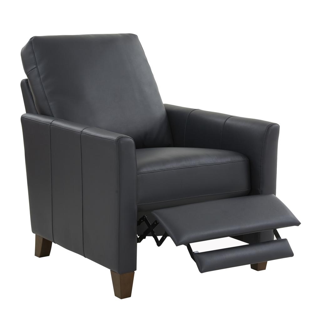 Penny Midnight Blue Faux Leather Modern Recliner. Picture 4