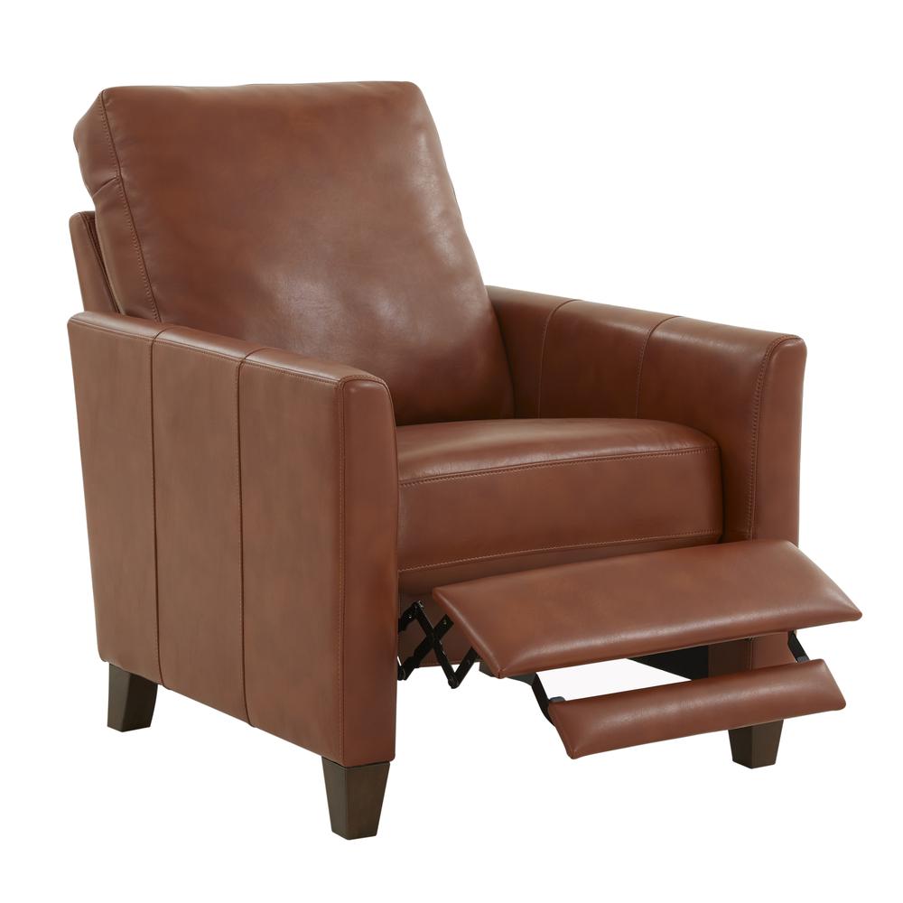 Penny Caramel Faux Leather Modern Recliner. Picture 4